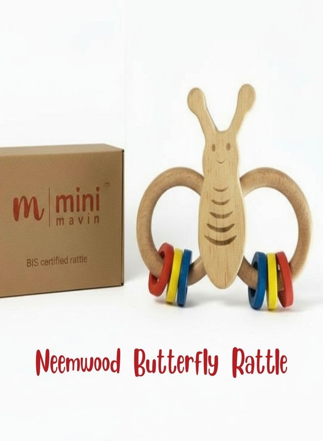 MINI MAVIN Minimavin Cerfified Organic cotton Baby Rattle Toys for Newborns 0-6 Months | Soft Infant Toys for Baby Boy & Girl | Developmental Rattle Set, Musical & Hand Tapping Toy | Gifts for New Born Baby 0-12 Months, New born Essentials. (BUTTERFLY+BUNNY) - Image 2
